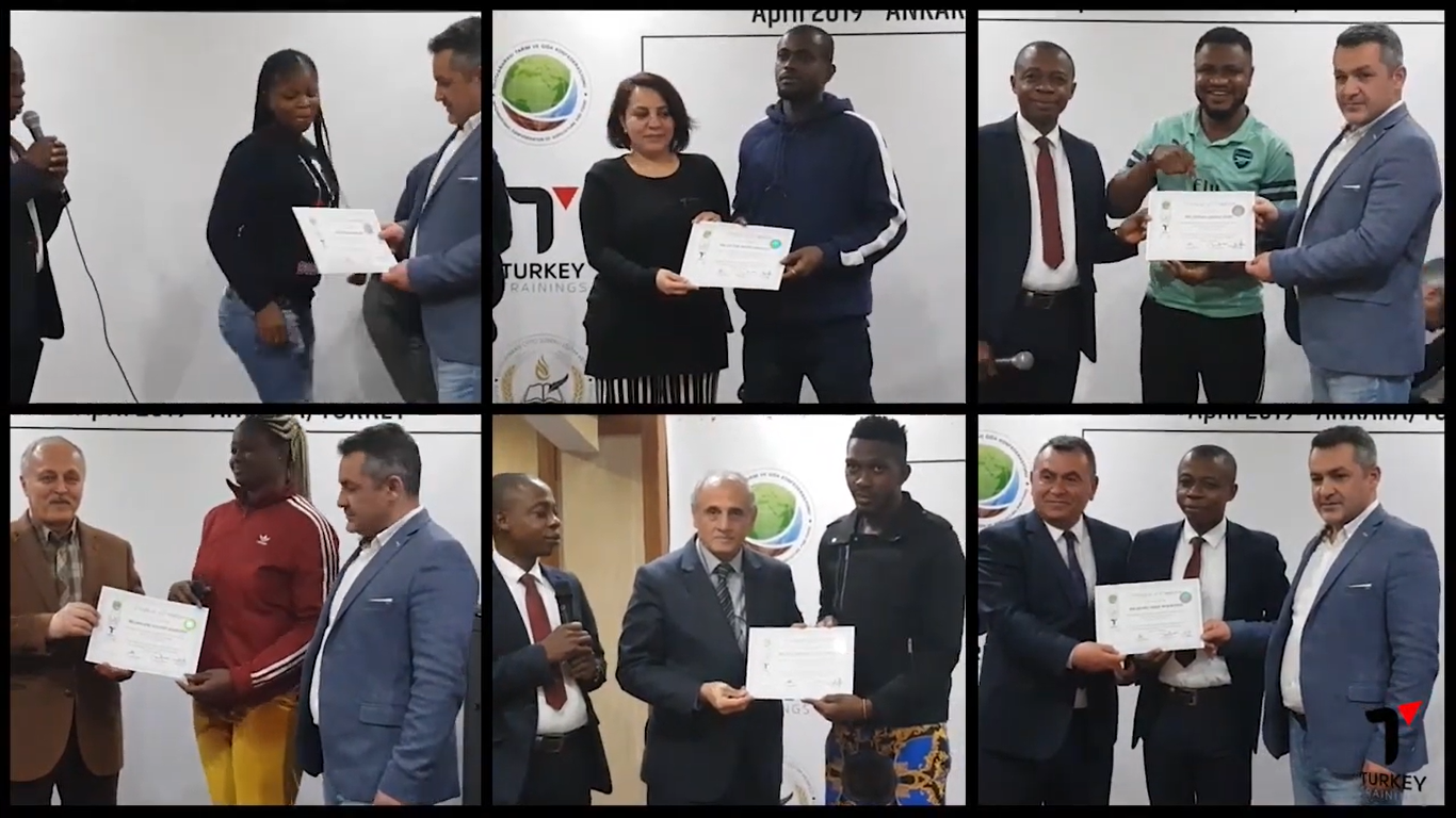 Certificate ceremony — participants receiving their certificates at the end of the Agribusiness programme in Ankara